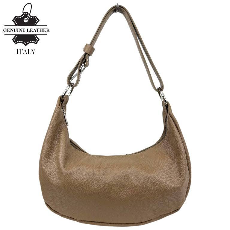 Italian Leather Crescent Design Shoulder Bag 58038