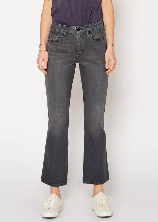 Farrah High Rise Kick Flare Jeans - Dark Grey Wash