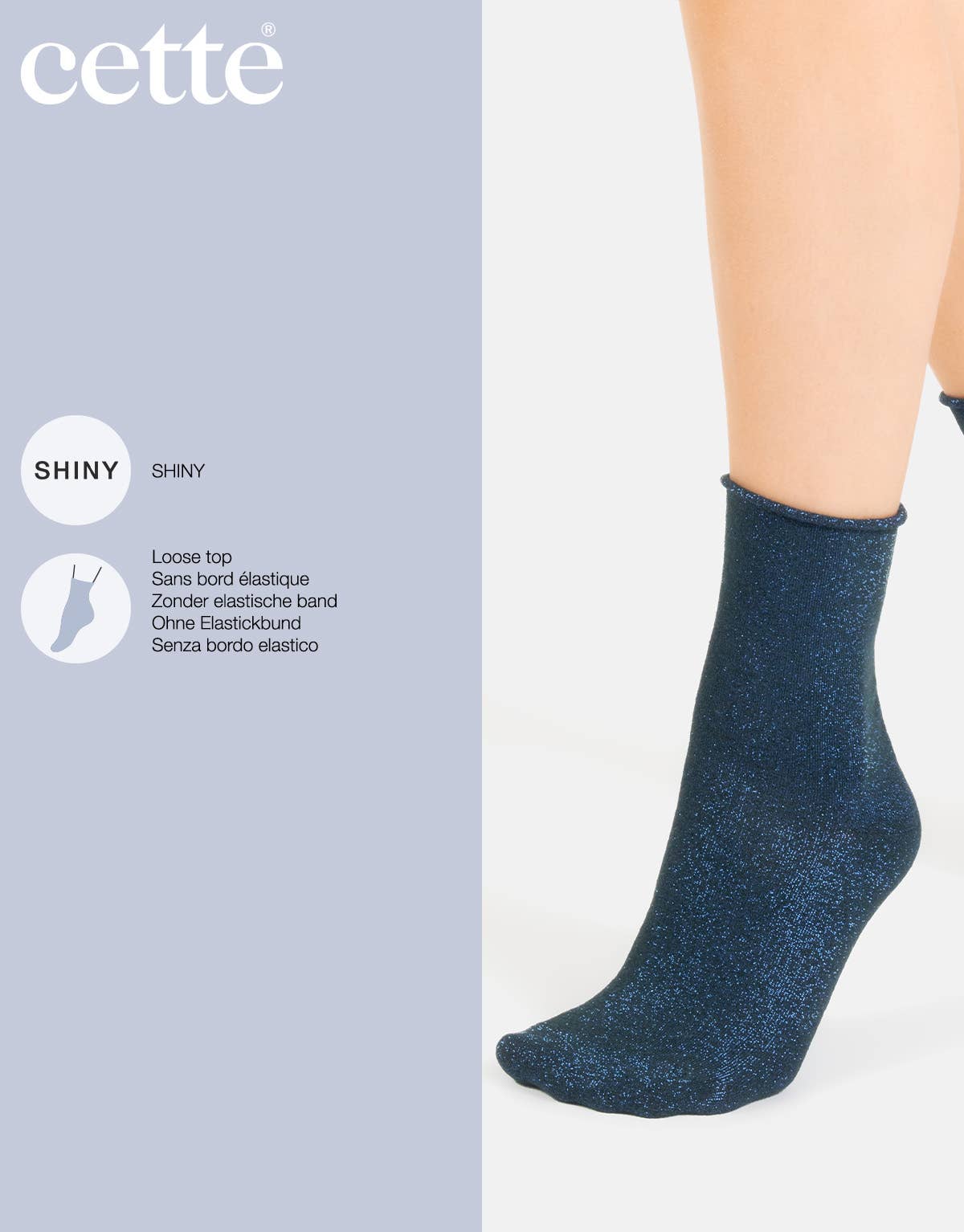 Shiny Socks Glitter Women Ankle Socks Gift Made in Italy