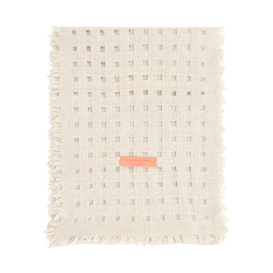 "Pixie" Eyelet Cashmere Scarf - White