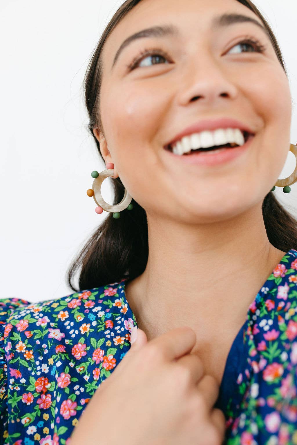 Rainbow Bead Hoops