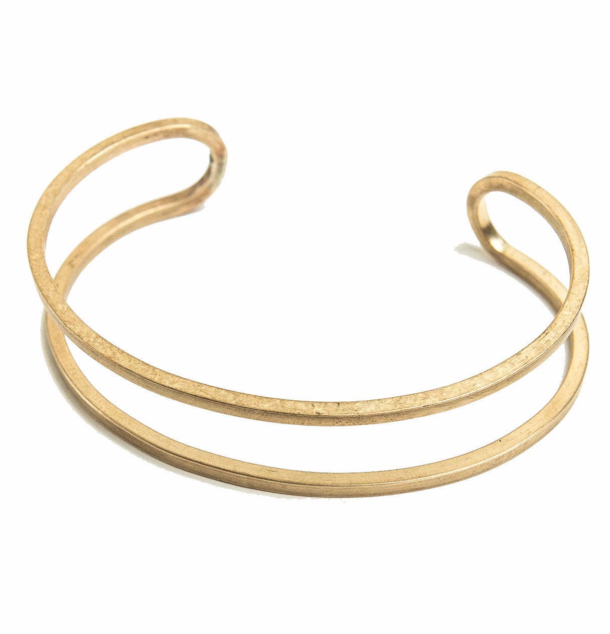 Double Cuff Brass Bracelet