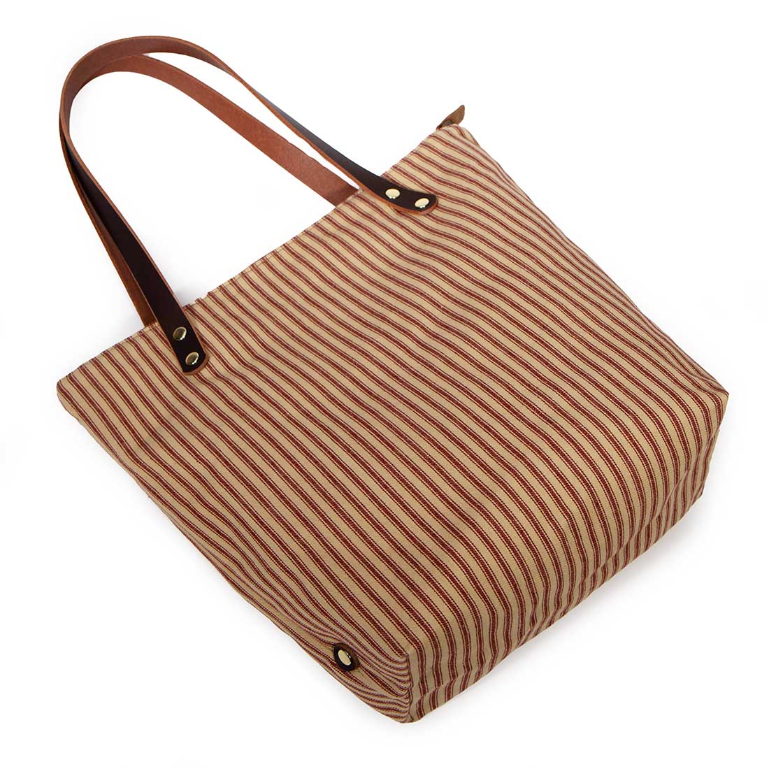 Red Barn Ticking Stripe Portfolio Tote