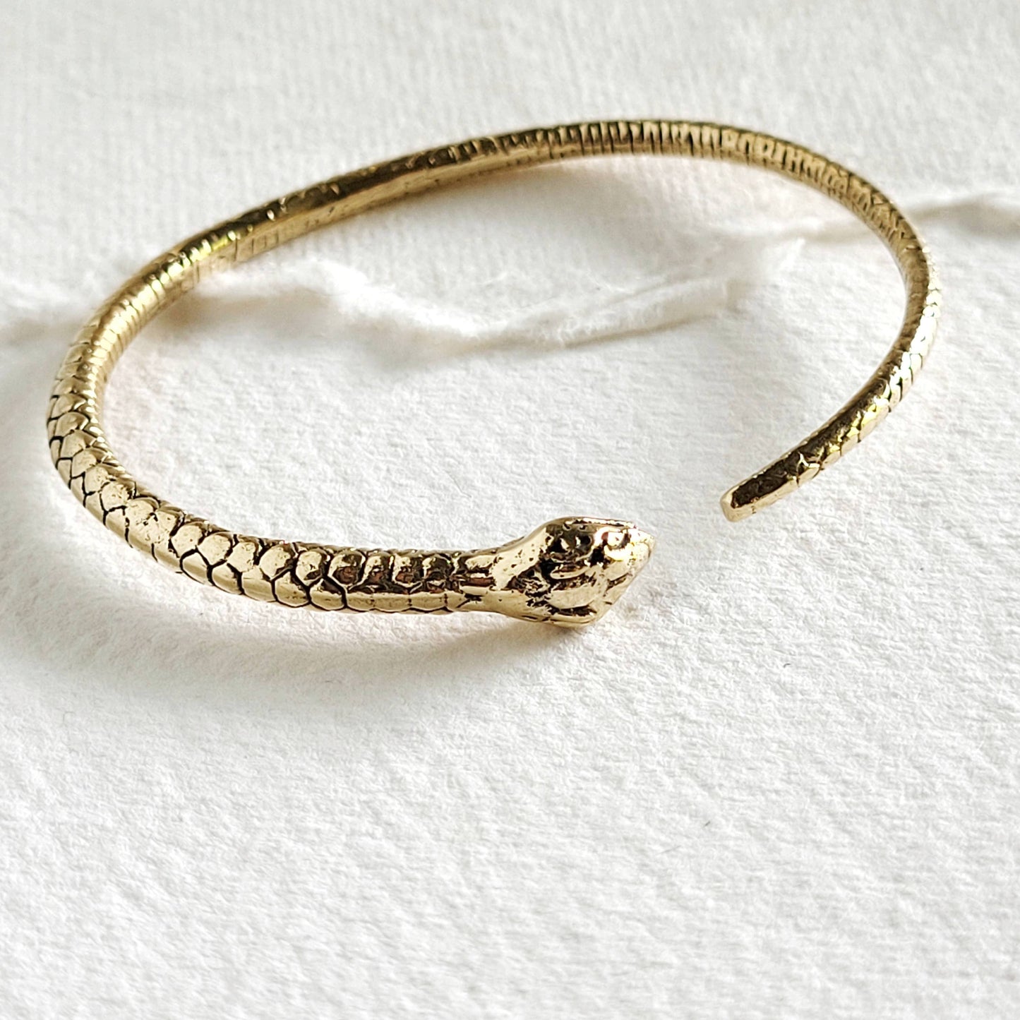 Brass snake serpent cuff bangle bracelet handmade #BX03