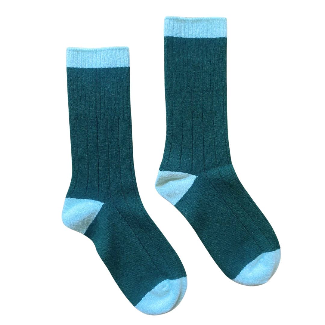 KLUE merino wool banded socks | Green