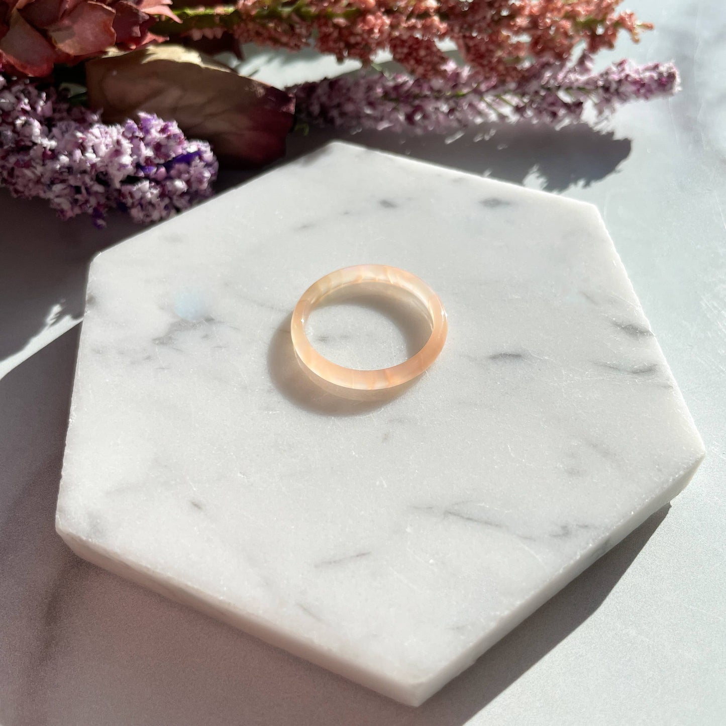Spring Round Ring Collection Resin Stacking Rings