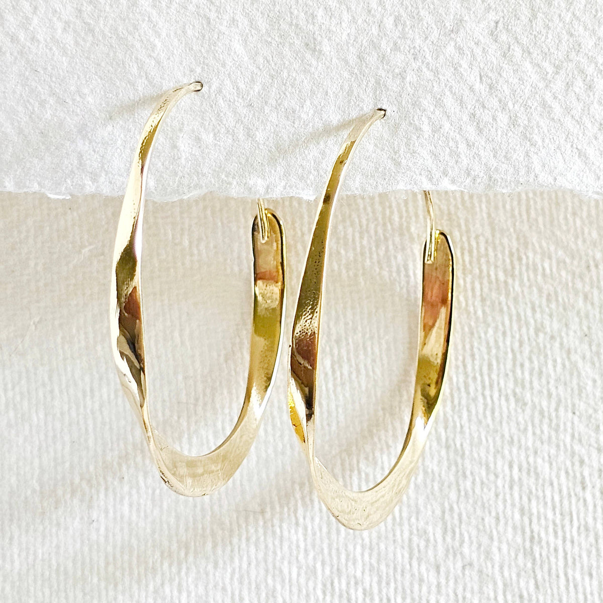 Brass twisted ribbon earrings