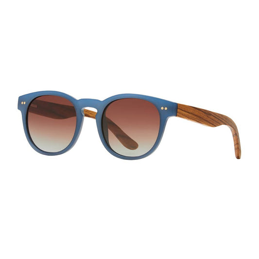 Indie - Matte Blue/Walnut Wood- Smoke Polarized
