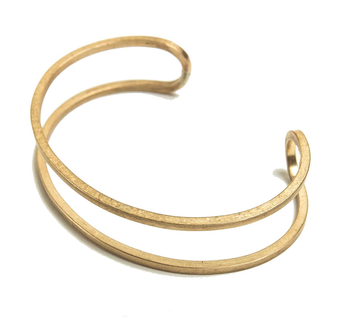 Double Cuff Brass Bracelet