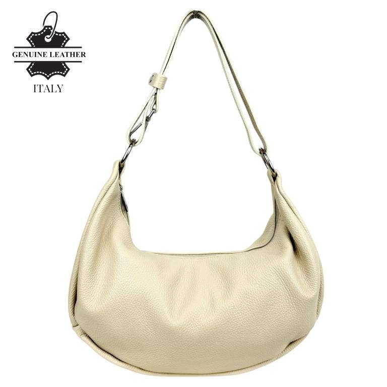 Italian Leather Crescent Design Shoulder Bag 58038