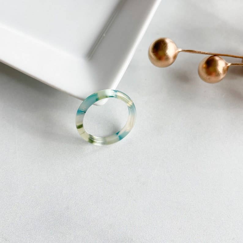 Stacking Dew Drop Ring | Acetate Resin Ring