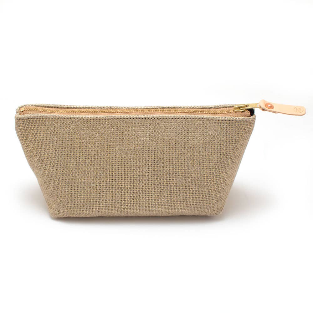 Gold & Flax Basketweave Travel Clutch
