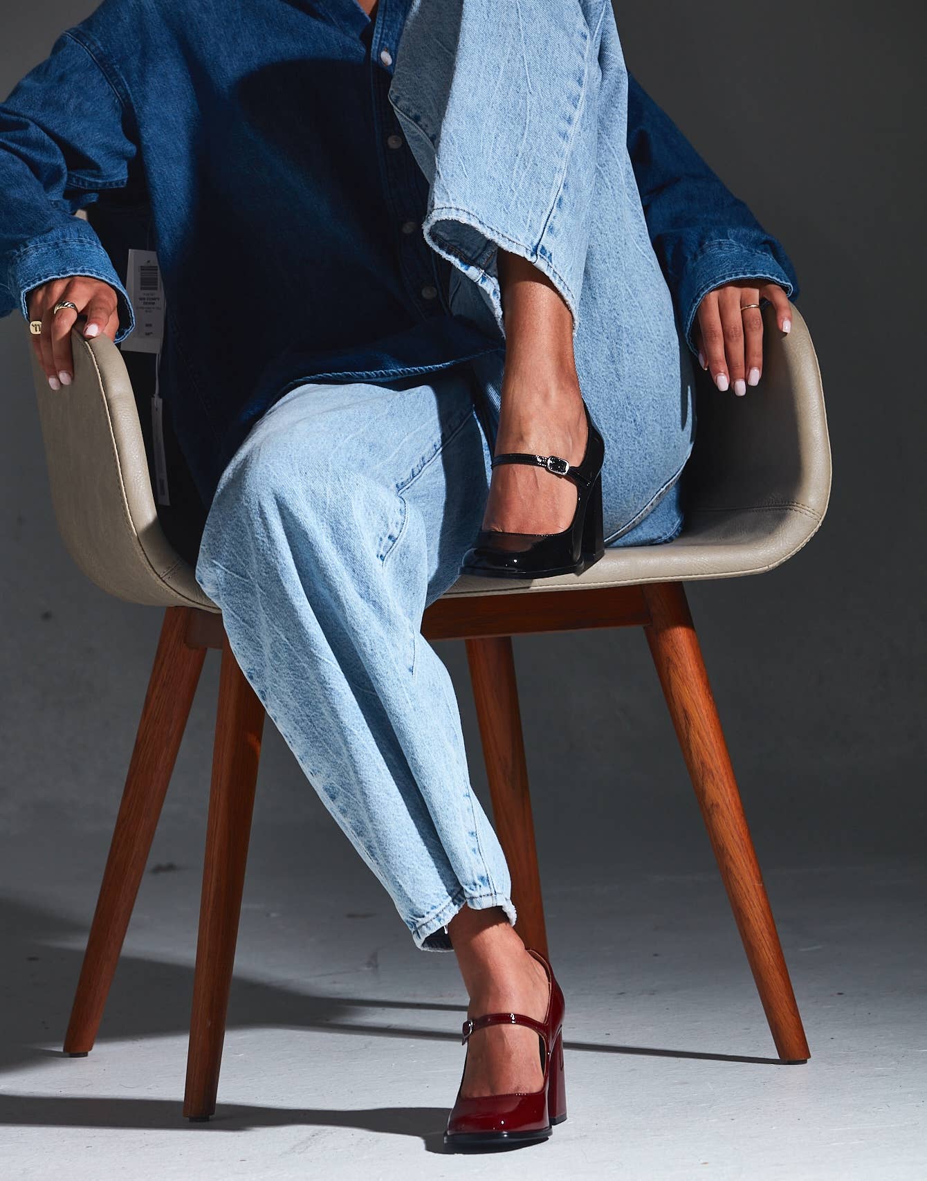 Jackie MaryJane Black Patent Leather Heel