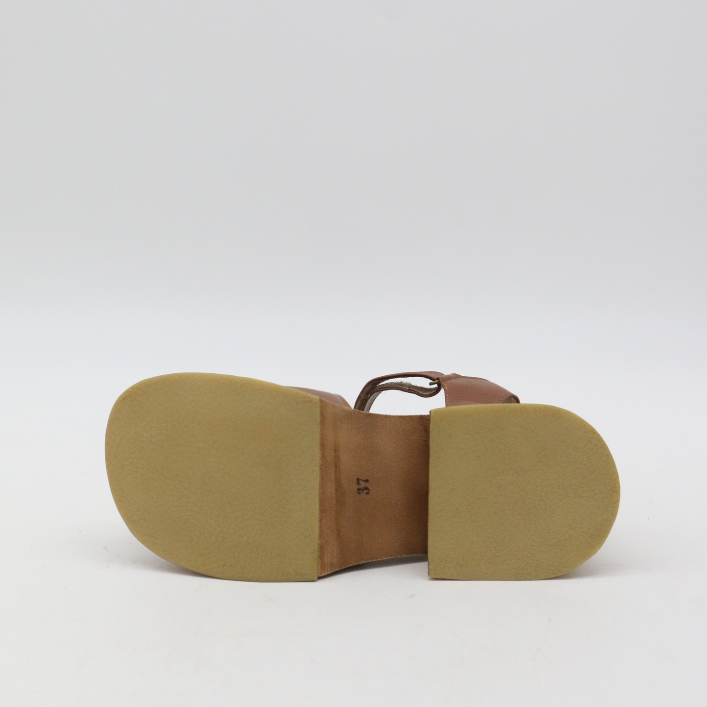 Tribe clog-inspired platform strap-on sandals in tan leather