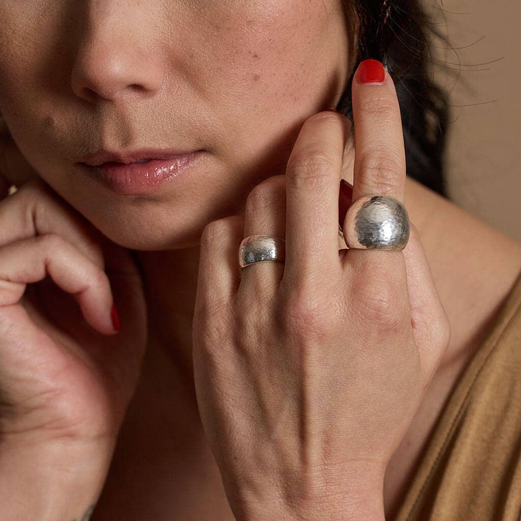Yala Heritage Hammered Statement Ring | Sterling Silver