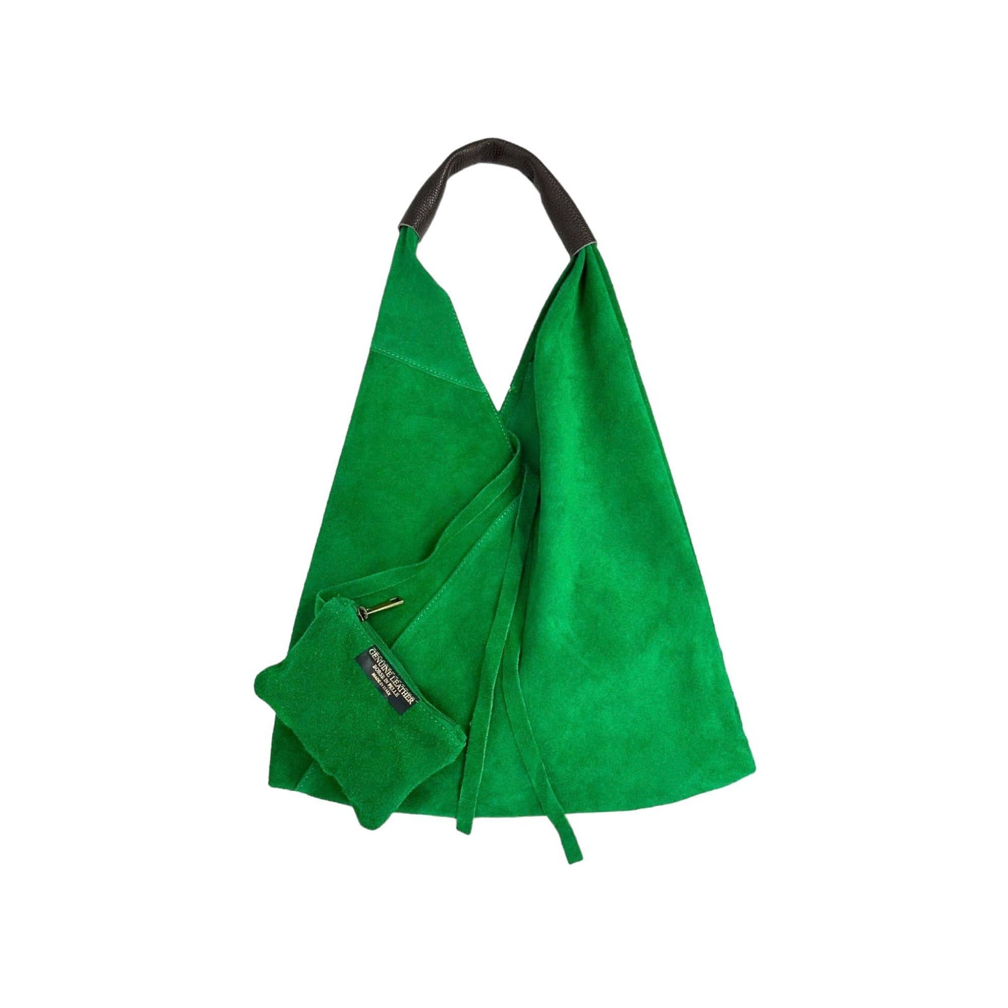 Suede Leather Shoulder Bag with Coin Purse