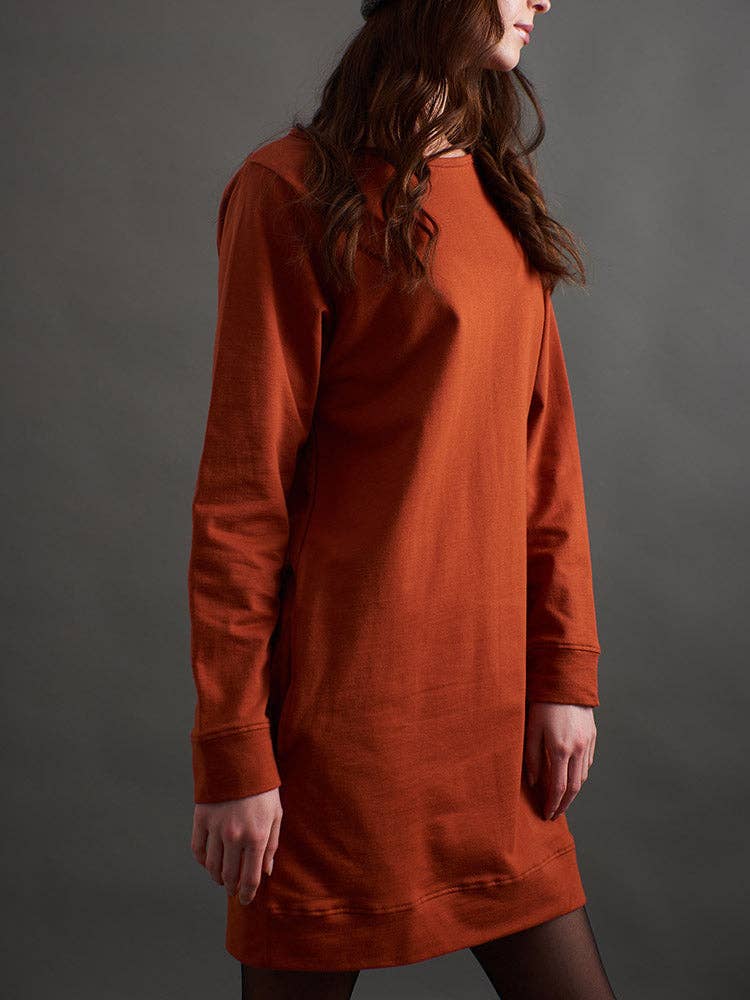 Sweatshirt Dress Loop Knit  | Clay