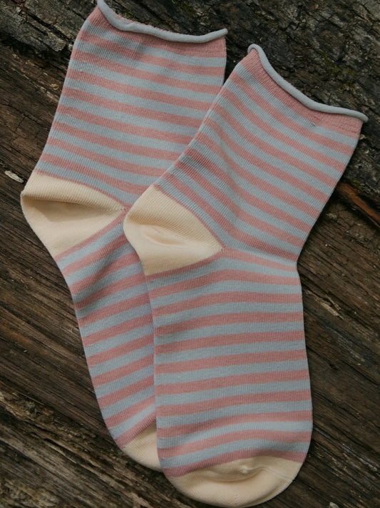 Hydrangea Flowers Striped Socks