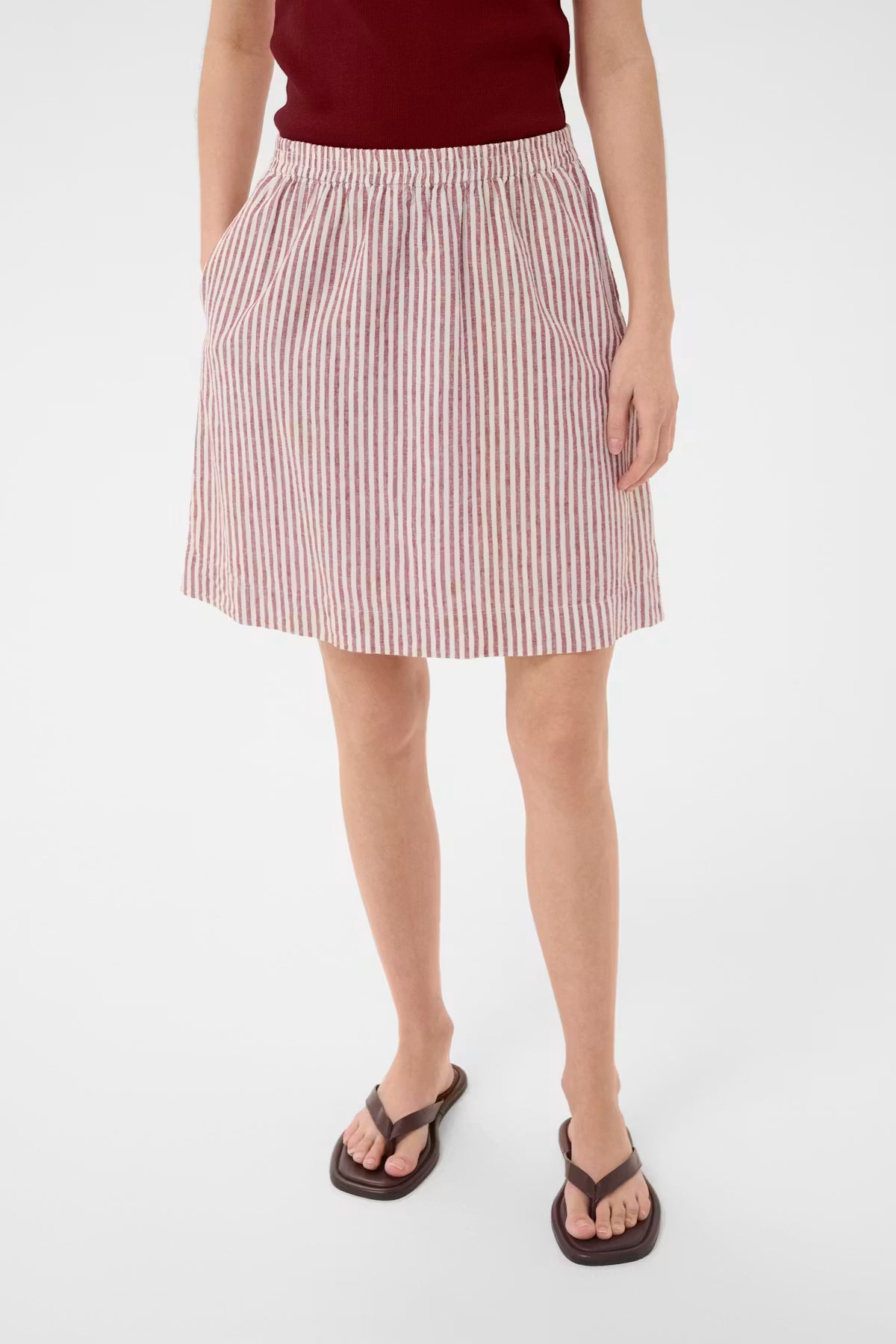 Birgitt Skirt | Burnt Russet Stripe