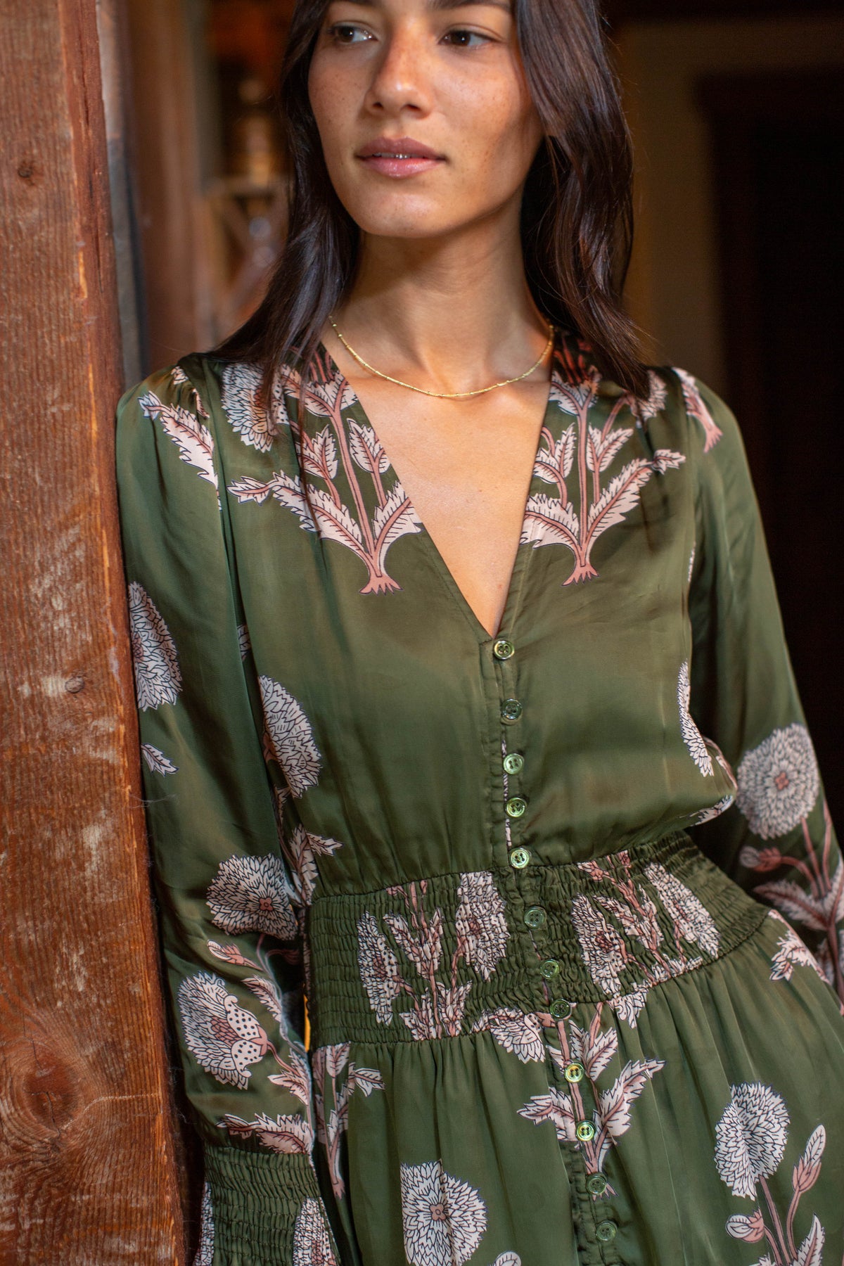 Marea Francesca Dress - Olive Zinnia