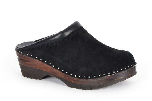 Rembrandt Black Suede Clogs