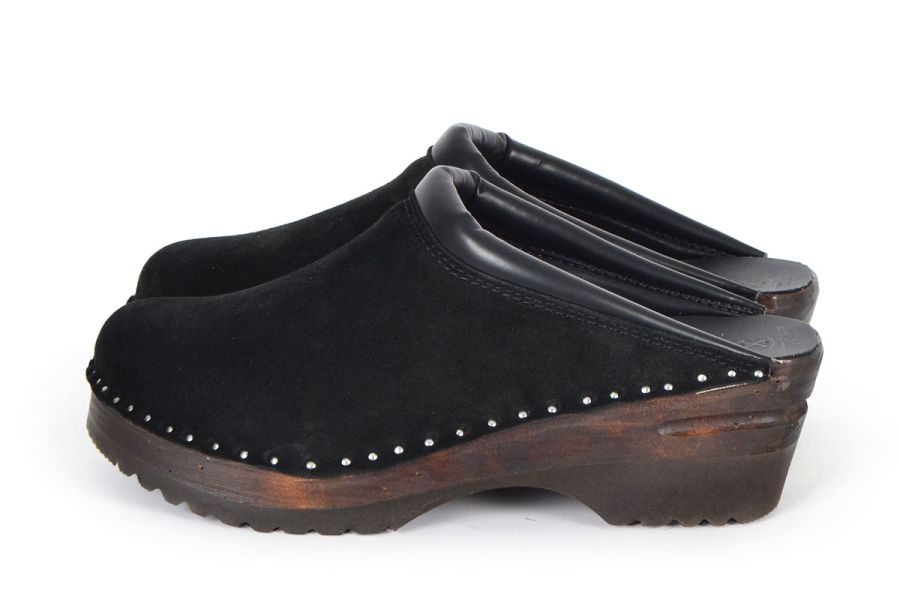 Rembrandt Black Suede Clogs