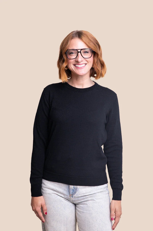 The Sara Classic Crew Neck Merino Wool Sweater