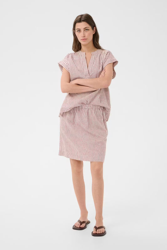 Birgitt Skirt | Burnt Russet Stripe