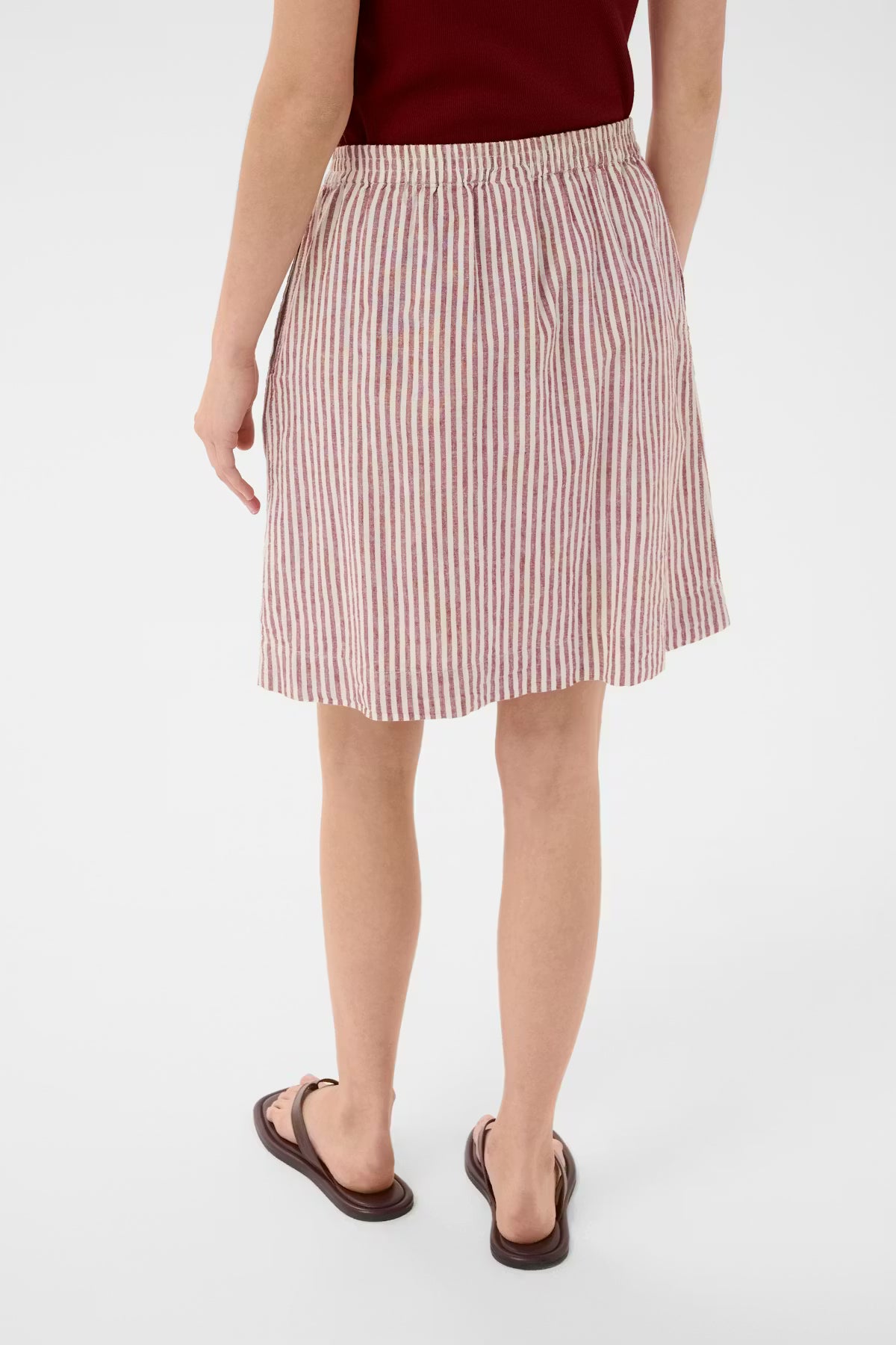 Birgitt Skirt | Burnt Russet Stripe
