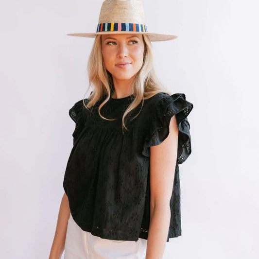 Black Eyelet Lottie Top