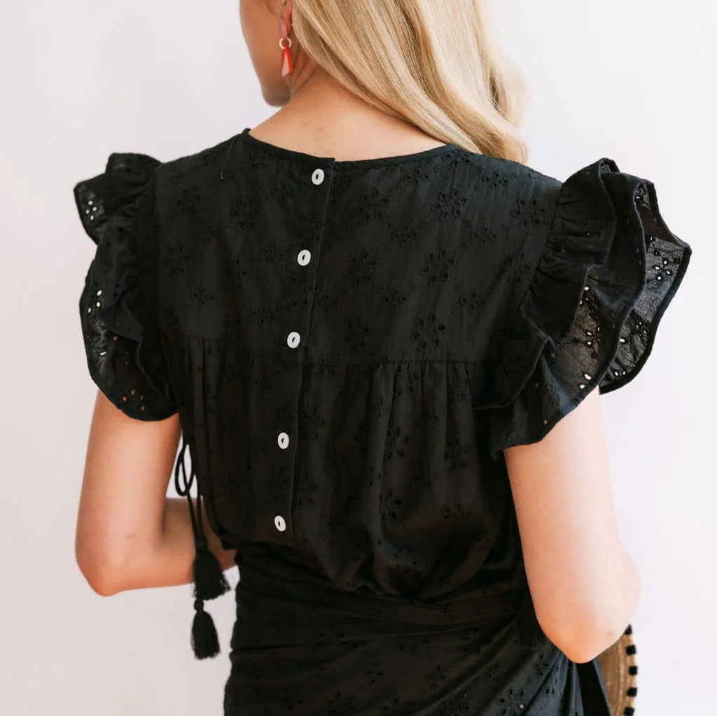 Black Eyelet Lottie Top