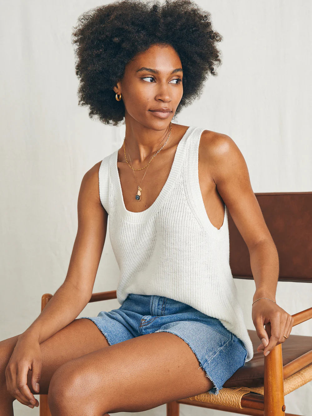 Miramar Linen Scoop Neck Tank