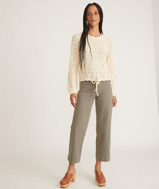 Bridget Wide Leg Crop Pants - Dusty Olive