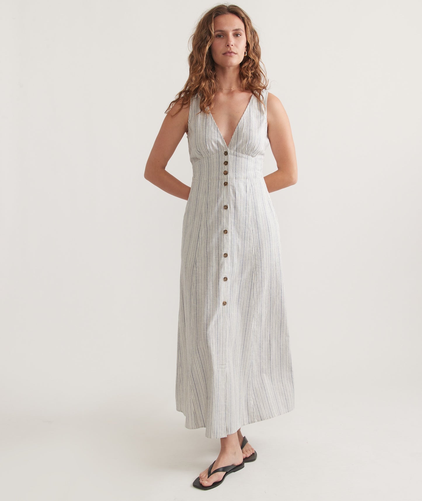 Camila Maxi Dress - White Stripe