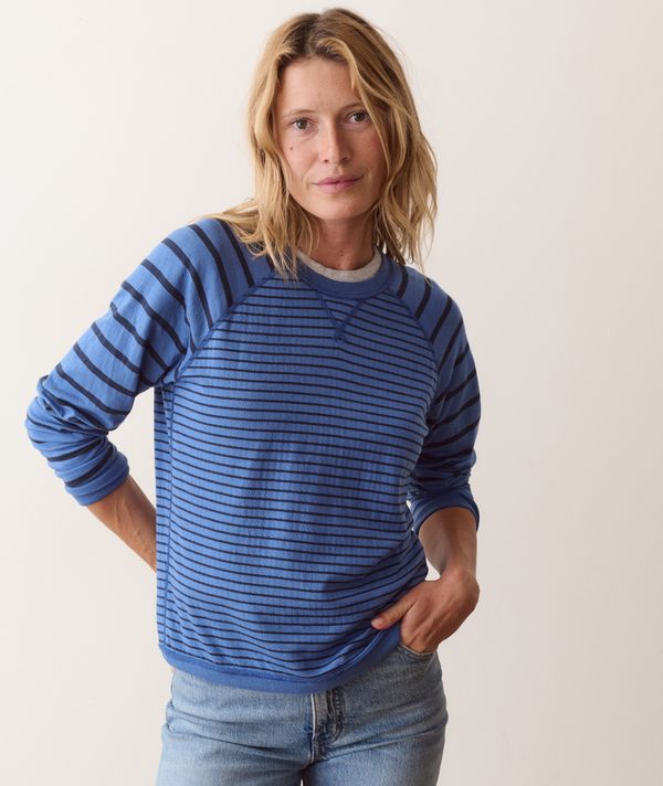 Reversible Raglan- Faded Blue Stripe
