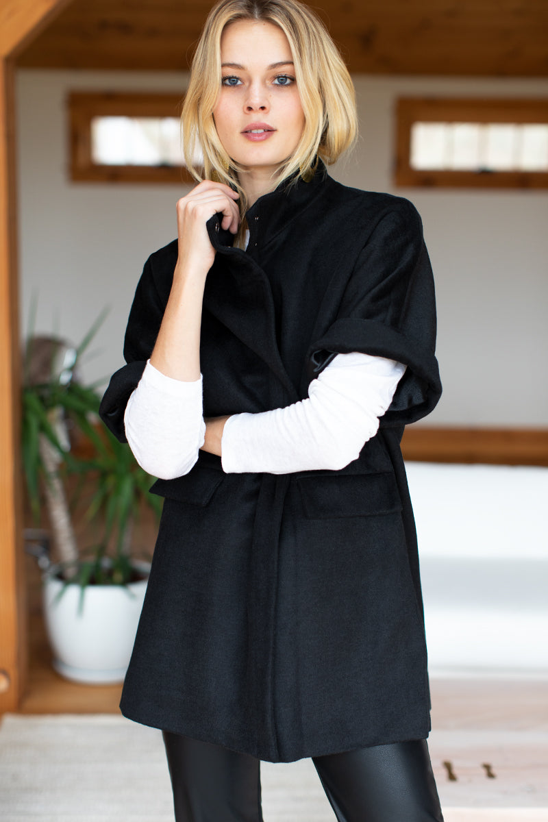 Emerson Layering Jacket | Black Wool Cashmere