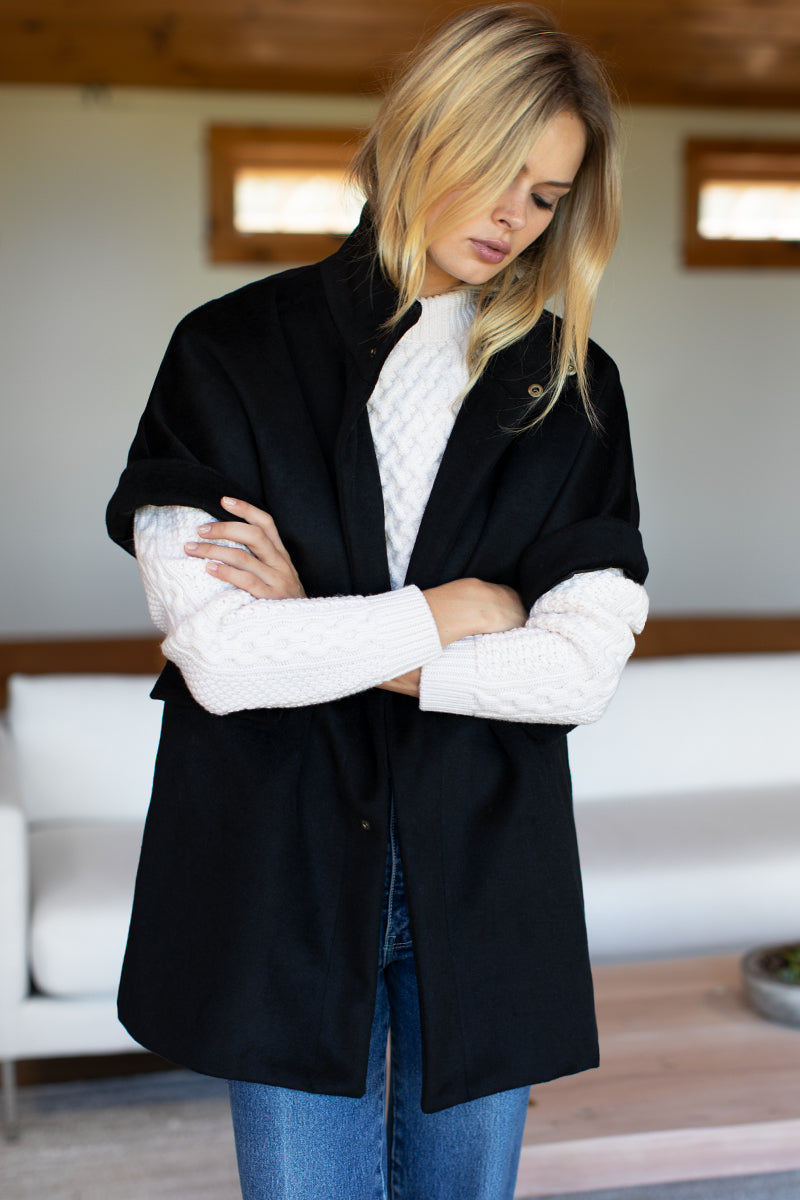 Emerson Layering Jacket | Black Wool Cashmere