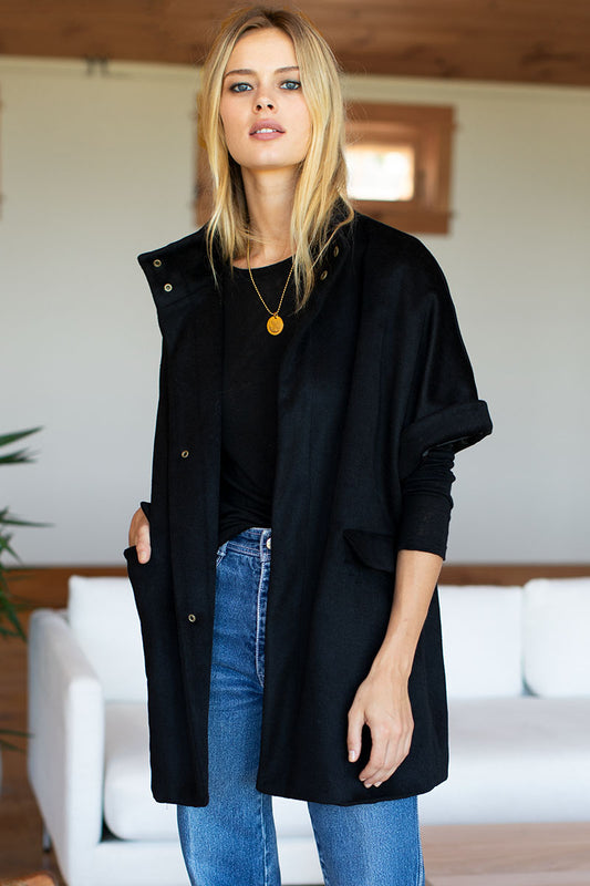Emerson Layering Jacket | Black Wool Cashmere