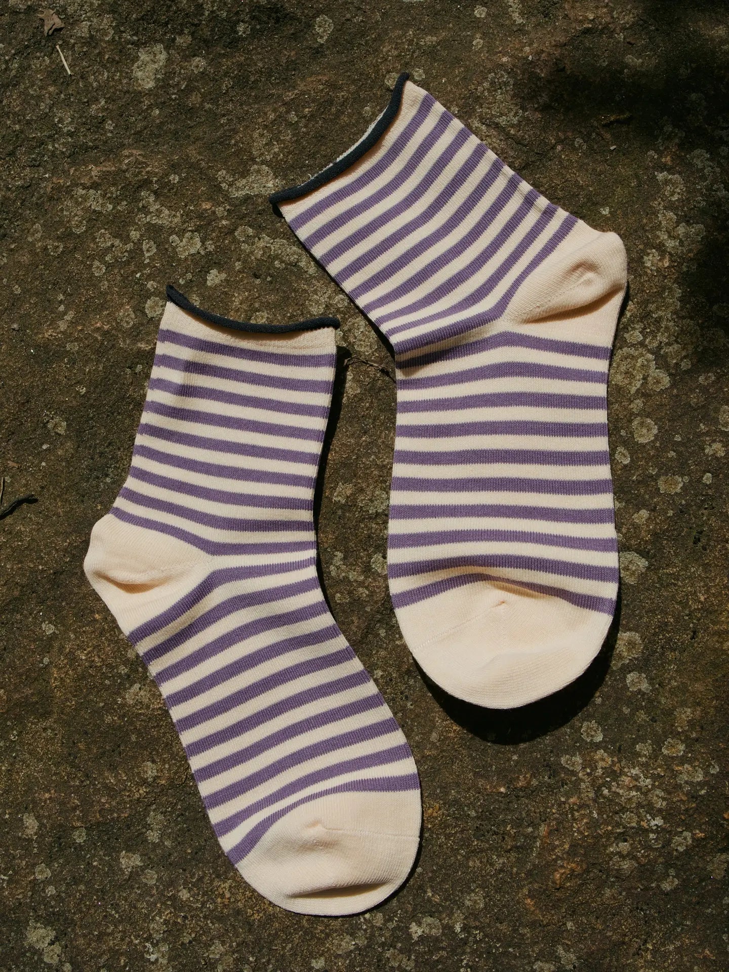 Violet Meadow Striped Socks