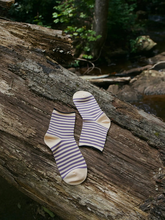 Violet Meadow Striped Socks