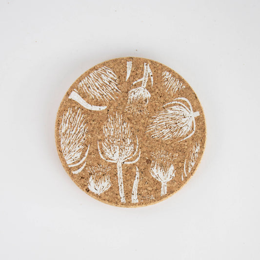 Cork Coaster | Thistle and Teasels