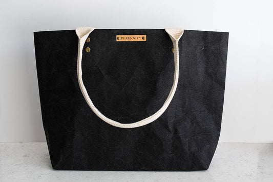 Washable Paper Market Tote: Black