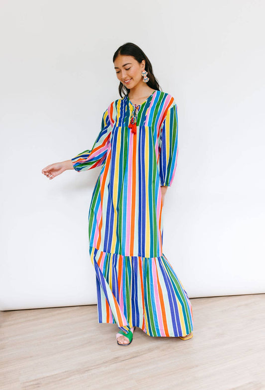 Rainbow Stripe Copa Dress