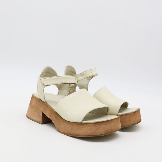 Tribe clog-inspired platform strap sandals in ivory leather