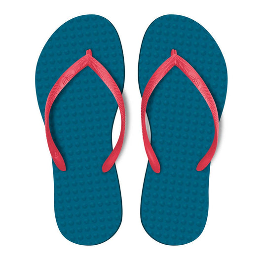 Sustainable Flip Flops | Navy & Watermelon Straps