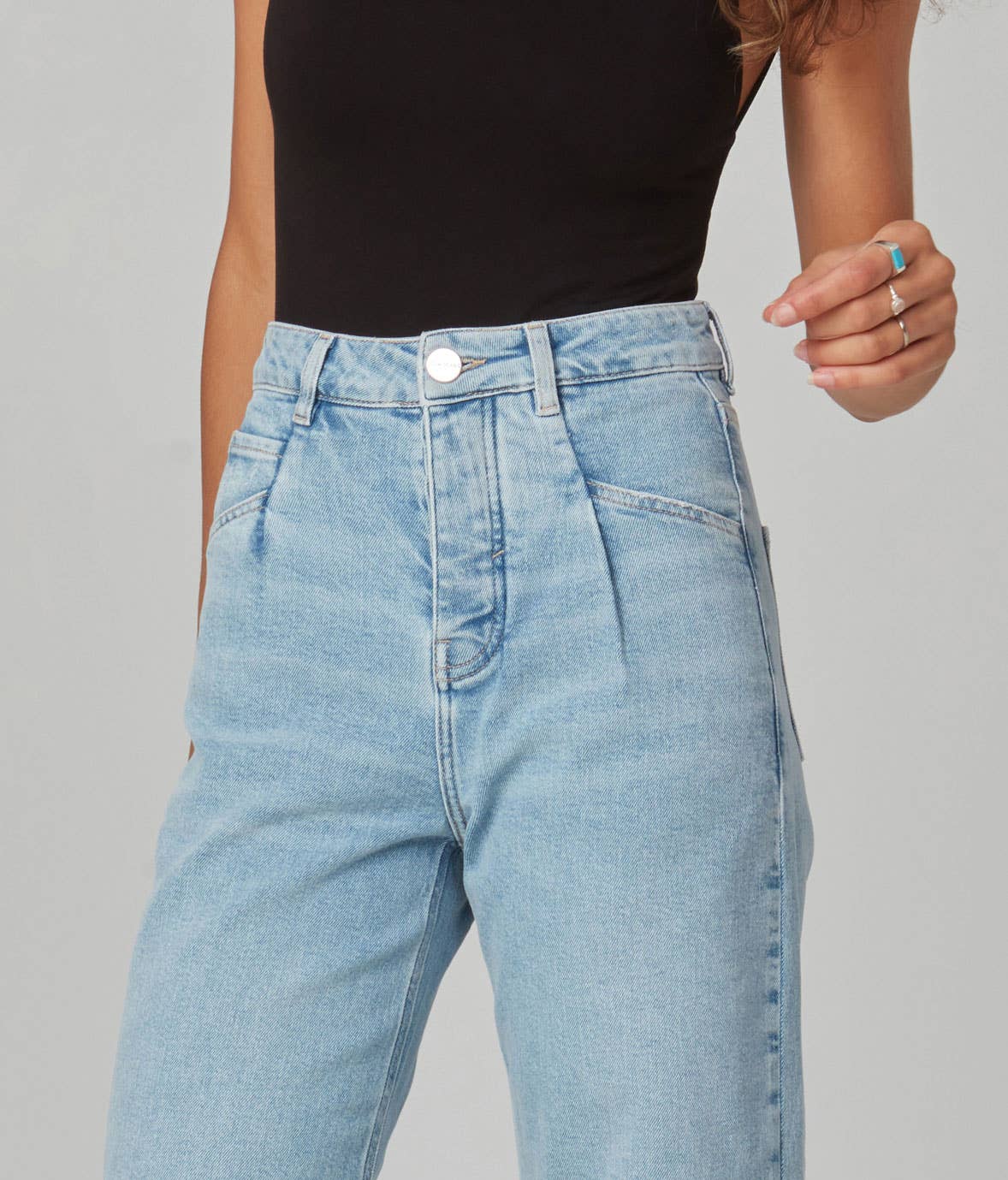 MILAN High Rise Wide Leg Jeans:  28" Inseam