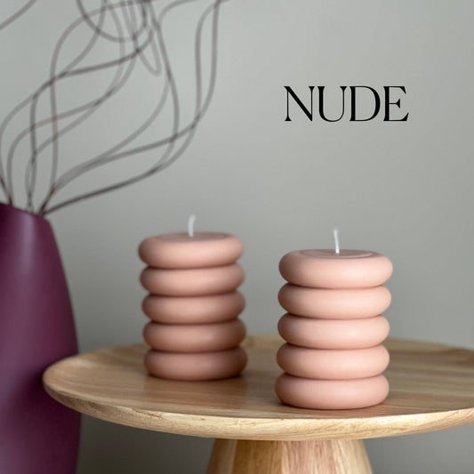 Round Pillar Soy Wax Candle: Nude | Jasmine & Coconut